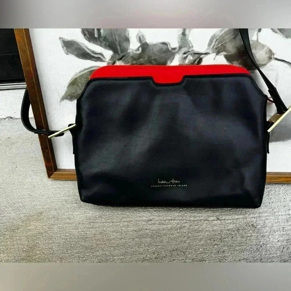 India Hicks Black Bag with Orange  Insert - Picture 2 of 16
